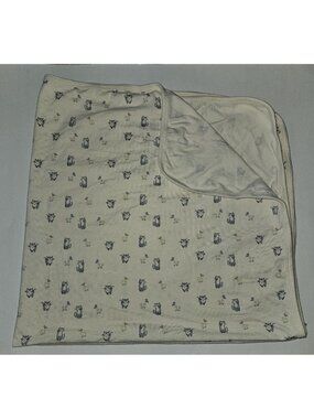 Jamie Kay Organic Cotton Baby Blanket Ivory 37x38 Swaddle Cat Butterfly Flowers